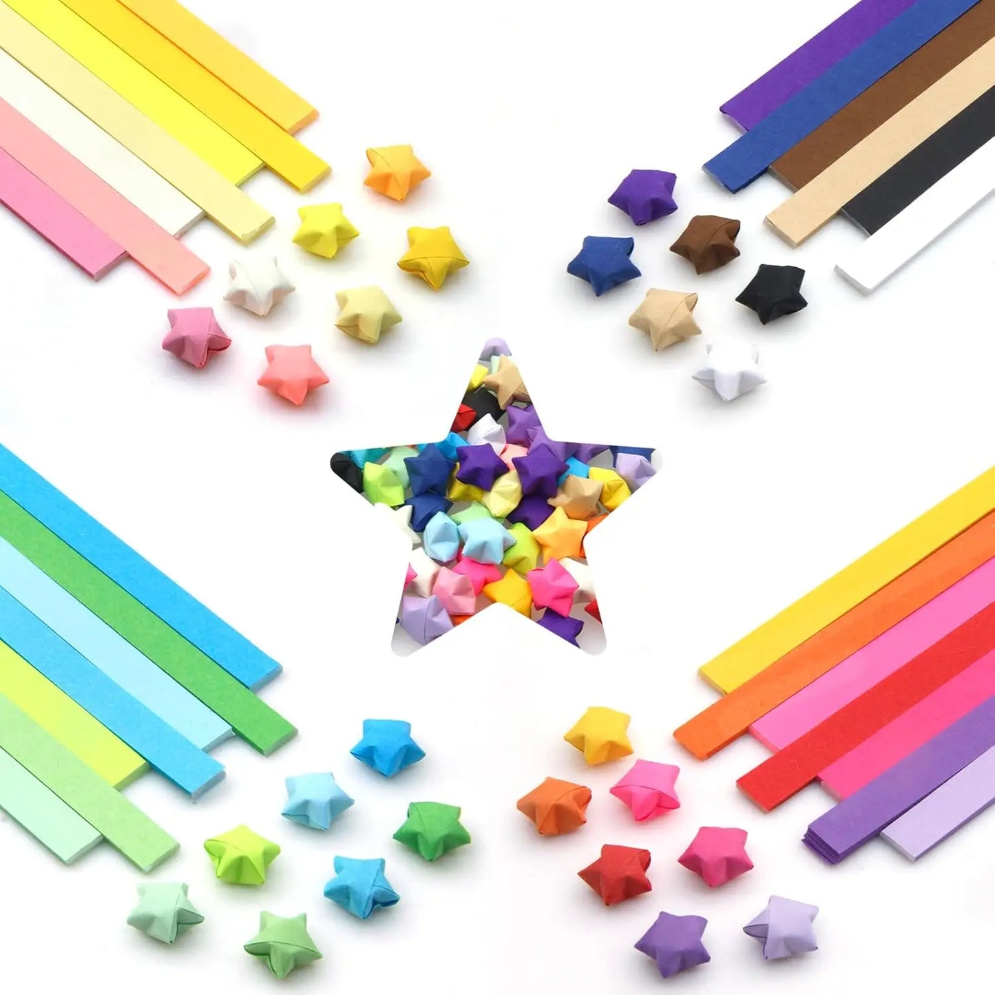 540pcs Double-Sided Origami Star Paper for Lucky Stars DIY Crafts & School Projects