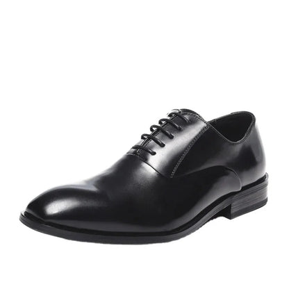 Men's Leather Oxford Dress Shoes - Formal Business Lace-Up Footwear for Office, Wedding & Special Occasions