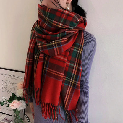 Women's Scottish Tartan Scarf - Warm Plaid Soft Long Wrap Shawl, Perfect Christmas or Valentine's Day Gift for Girlfriend, Wife, or Mom