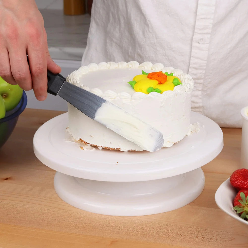 Cake Decorating Kit – 1/6pcs Turntable Set with 2 Frosting Spatulas, 3 Icing Smoothers & Scrapers for Baking & Parties