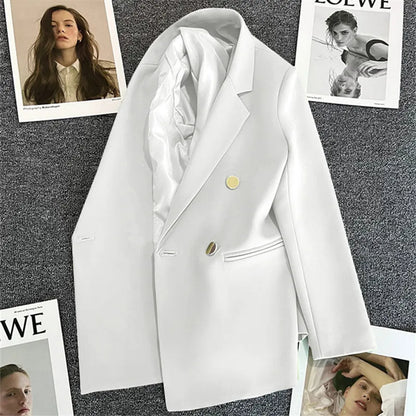 2023 Women's Elegant Single Button Blazer – Slim Fit Long Sleeve Office Jacket for Autumn & Winter