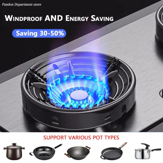 Enamel Gas Stove Cover – Energy-Saving Fire-Gathering Wind Shield Ring & Universal Outdoor Stove Bracket