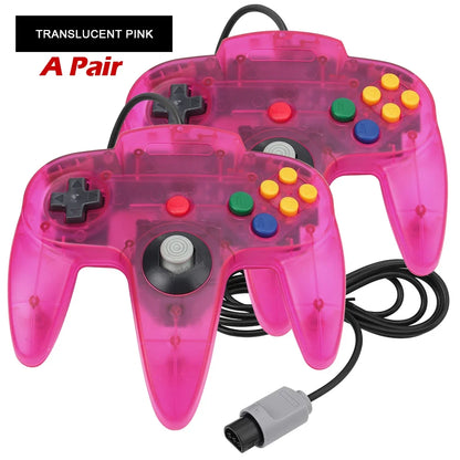 2PCS Wired Gamepad for N64 – Classic Retro Joystick Controllers for Nintendo 64 Gaming Accessories