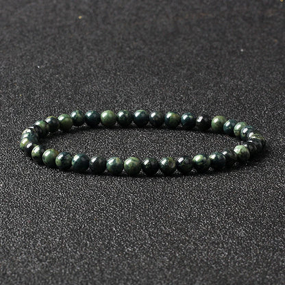 4mm Natural Stone Bead Stretch Bracelet for Men & Women – Agate Lava Handmade Reiki Crystal Jewelry