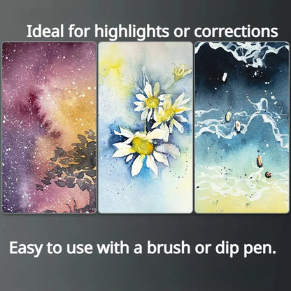 Paul Rubens Cartoonist White Ink 50ml – Highly Opaque Ink for Dip Pen, Brush, Art Lettering, Highlights & Corrections