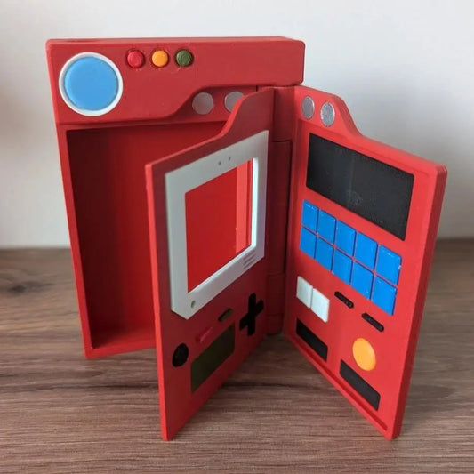 3D Printed PTCG Card Storage Box - Handmade Portable TCG Deck Case for 60+ Cards, Red Game Accessory