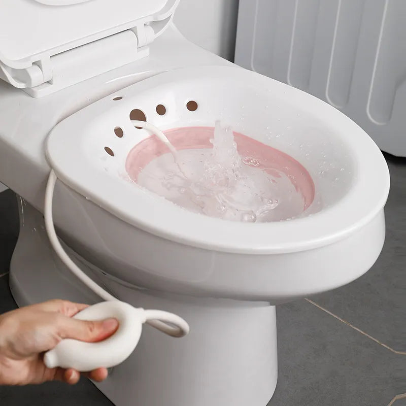 Toilet Hemorrhoid Sitz Bath for Postpartum & Pregnant Women - Foldable, Hangable, Large-Capacity Private Care Solution