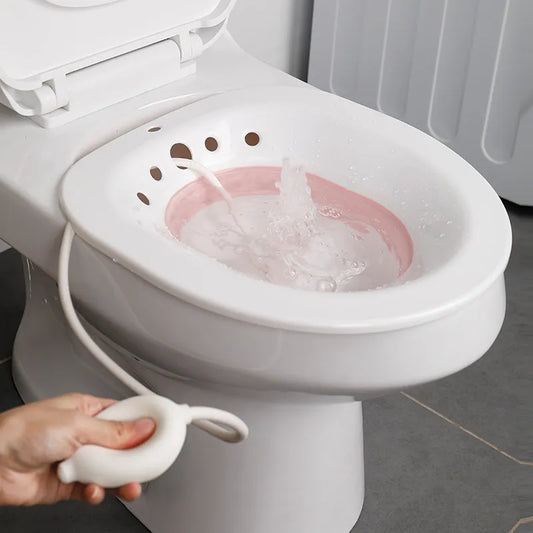 Toilet Hemorrhoid Sitz Bath for Postpartum & Pregnant Women - Foldable, Hangable, Large-Capacity Private Care Solution