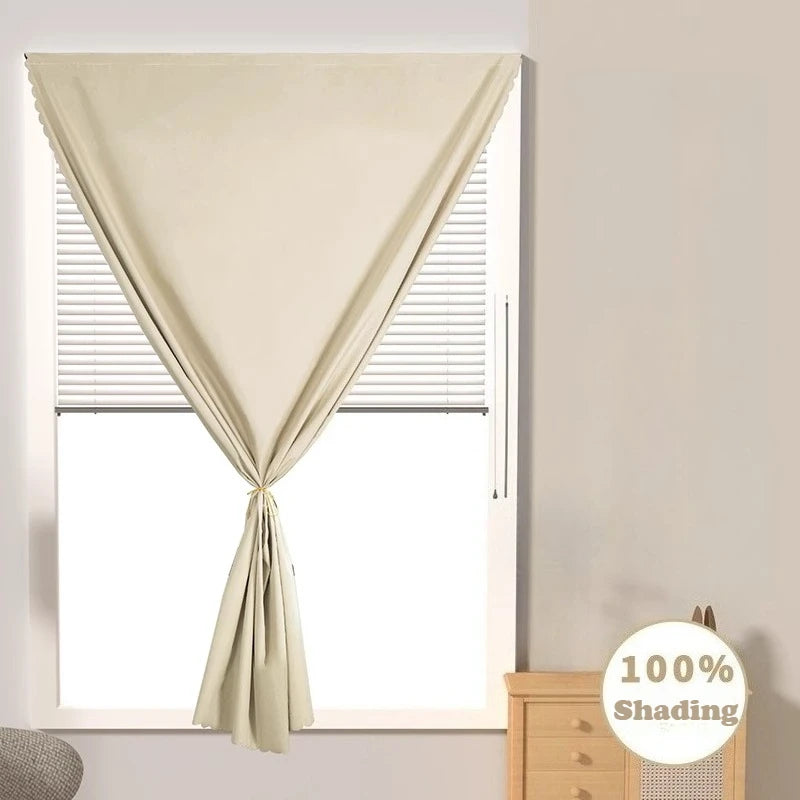 No-Drill 100% Blackout Short Curtains – Easy Install Thermal & UV-Proof Window Drapes for Door, Kitchen, Bedroom & Living Room