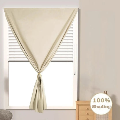 No-Drill 100% Blackout Short Curtains – Easy Install Thermal & UV-Proof Window Drapes for Door, Kitchen, Bedroom & Living Room
