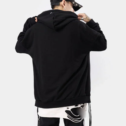 Unisex Oversized Fleece Zipper Hoodie – Y2K Harajuku Style Casual Jacket for Men & Women – Spring, Autumn & Winter Sweatshirt