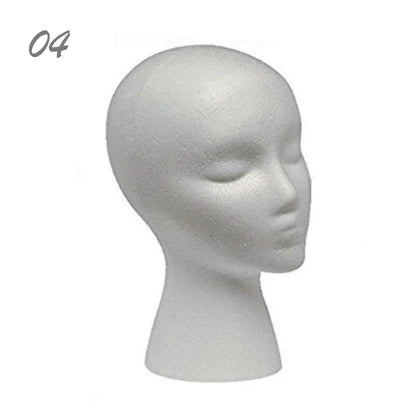 Female & Male Foam Mannequin Head — White Styrofoam Display Stand for Hats, Wigs, Glasses & Accessories