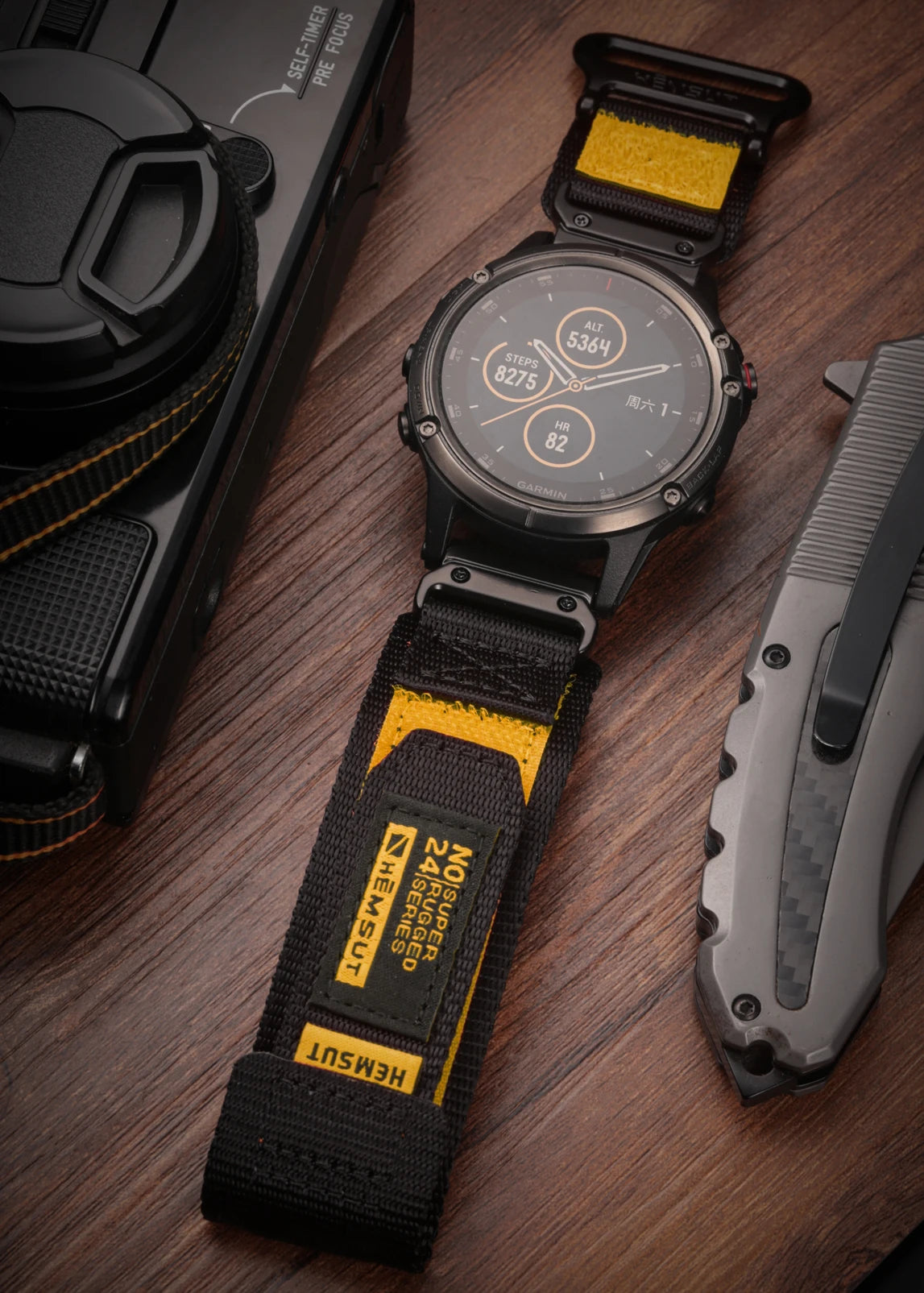 Hemsut Nylon QuickFit Watch Strap - Rugged Sporty Loop Band for Garmin Fenix, Forerunner, Instinct, Enduro & Tactix