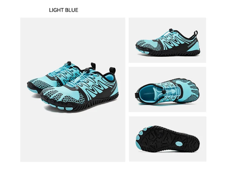 HOBIBEAR Wide Toe Barefoot Shoes – Unisex Artificial Leather Outdoor Walking Sneakers, Zero Drop Minimalist with Elastic Band