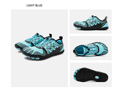 HOBIBEAR Wide Toe Barefoot Shoes – Unisex Artificial Leather Outdoor Walking Sneakers, Zero Drop Minimalist with Elastic Band