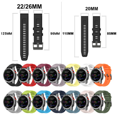 Silicone Watch Strap for Garmin Fenix 7X/7/7S/6/6X/5X/5S/3HR/945/935 – QuickFit 20/22/26mm Wrist Band