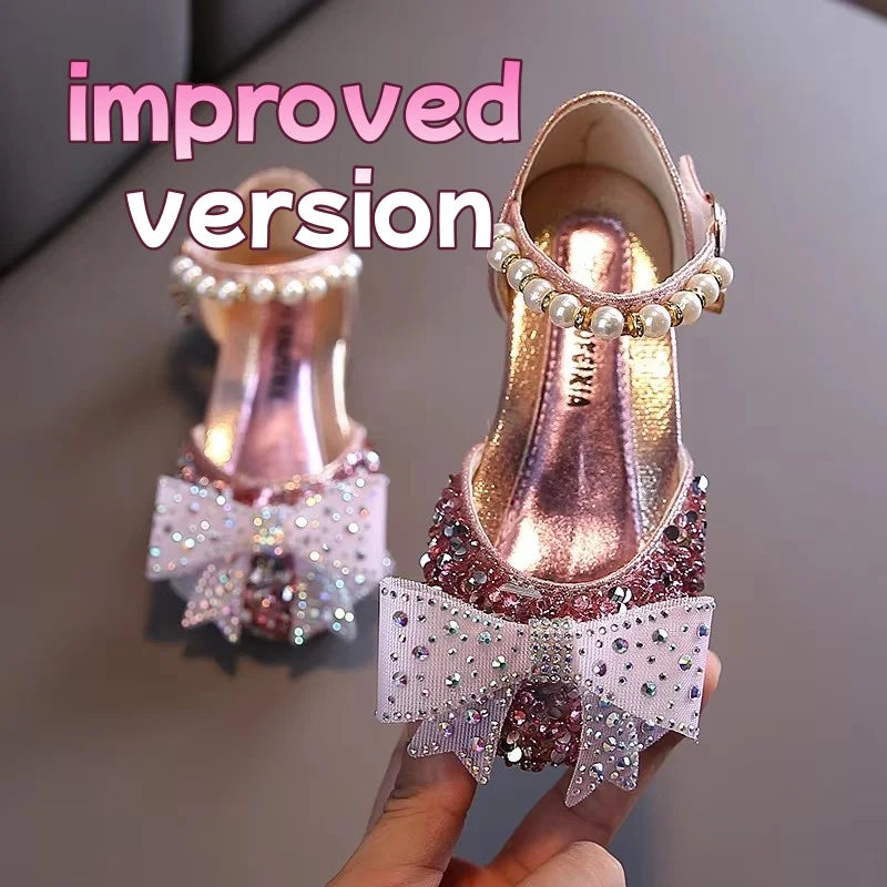 Girls' Princess Sandals - Sequin Rhinestone Bow Flat Shoes for Baby & Kids