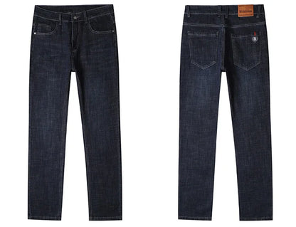 Men’s All-Match Brand Trousers – High-Quality Business Casual High Waist Denim Jeans for All Seasons