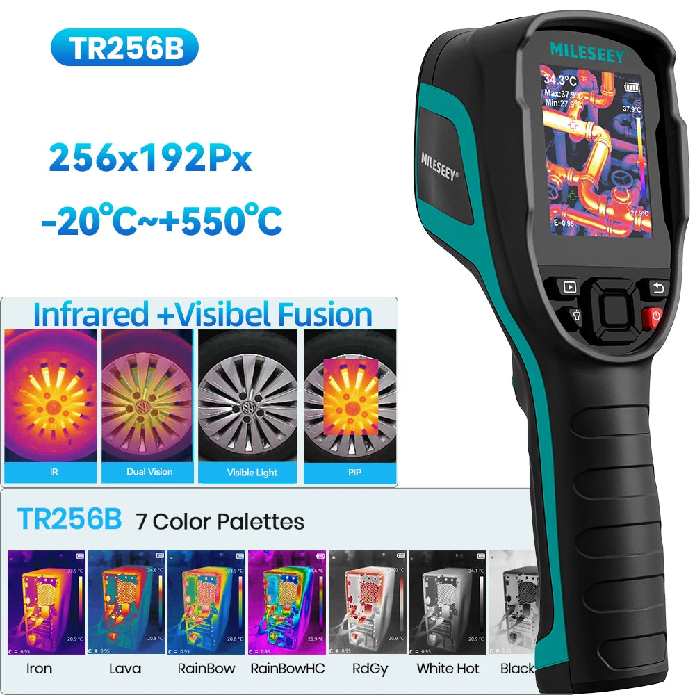 MILESEEY TR256E/B Thermal Imaging Camera - 320×240 Infrared Imager with Video Recording for Repair, PCB & Termite Detection