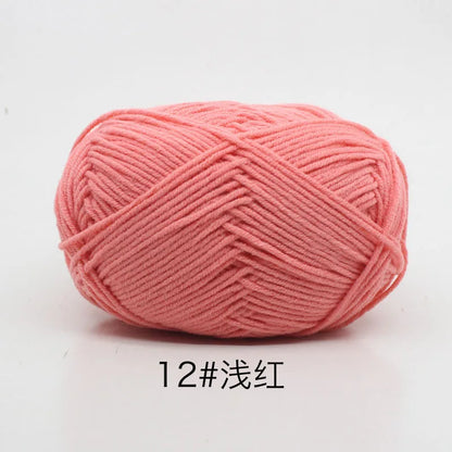40-50g/Set 4ply Milk Cotton Knitting Yarn – Dyed Lanas for Crochet, Sweaters, Hats & Dolls, Affordable Craft Supplies