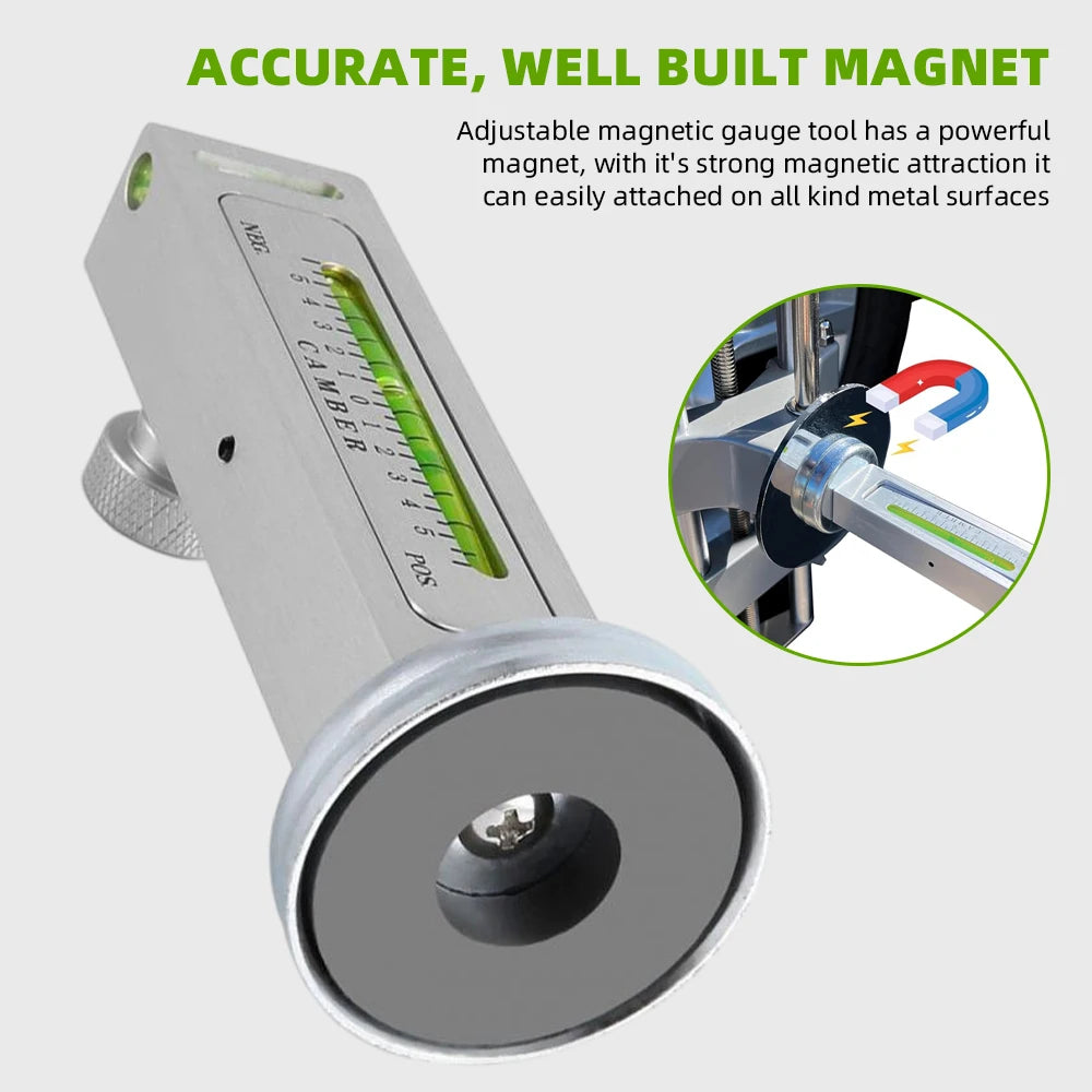 Automobile Magnetic Wheel Alignment Camber Gauge Tool – Adjustable 4-Wheel Positioning Level Instrument
