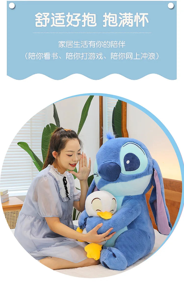 Disney Stitch Plush Doll - Lilo and Stitch Cute Duck Version, Kawaii Stuffed Toy for Christmas and Birthday Gifts