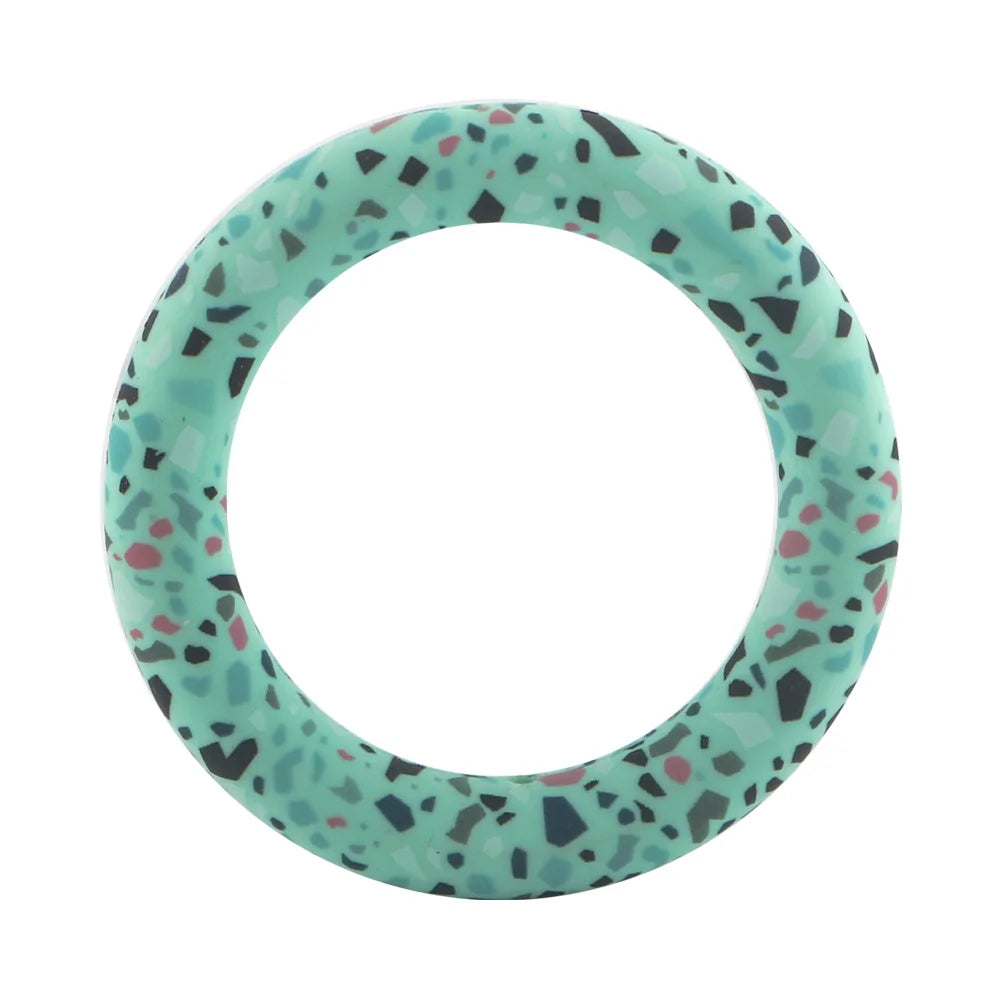 Kovict Silicone Ring Pendant Blanks - 65mm Round Printed Rings for DIY Jewelry & Craft Making
