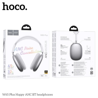 HOCO W65 Plus ANC Bluetooth Headphones – Over-Ear Wireless HiFi Sport Headset with Noise Reduction & Control Button