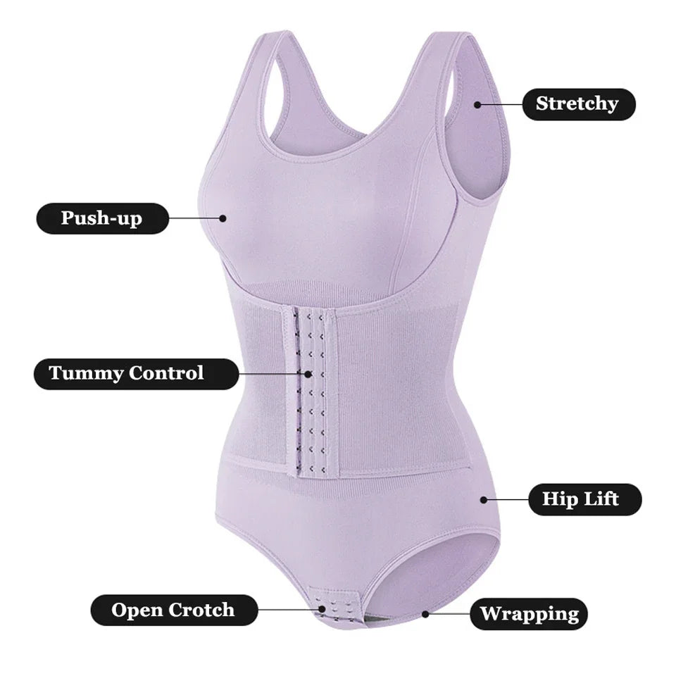 2025 Women’s Zipper Bodysuit Shapewear – Tummy Control Waist Trainer Slimming Corset Top