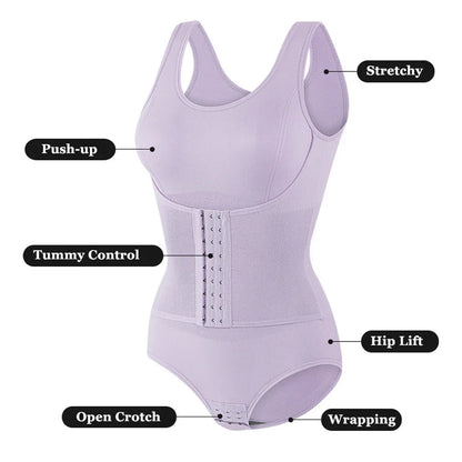 2025 Women’s Zipper Bodysuit Shapewear – Tummy Control Waist Trainer Slimming Corset Top