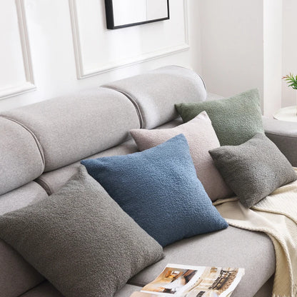 Plush Decorative Throw Pillow Cover 45x45cm – Soft Sofa Cushion Case for Living Room Home Décor Pillowcase