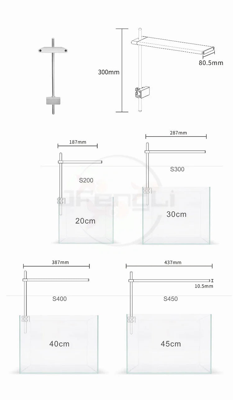 Week Aqua S Series WRGB Fishing Lamp – ADA Style LED Light for Aquariums, Fish Tanks, Fishbowls & Aquascaping Decoration