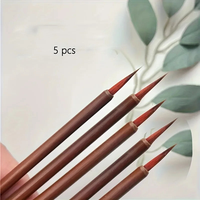 Fine Line Art Brush Set – Handmade Precision Calligraphy & Digital Painting Detail Brushes for Professional Artwork
