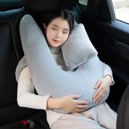 Children’s Cartoon Car Neck Pillow – Rear Seat Sleep Headrest & Seat Belt Shoulder Support