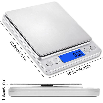 Digital Kitchen Scale 3000g/0.1g - Small Jewelry and Food Scale, Digital Weight Gram and Oz, with LCD Display and Tare Function
