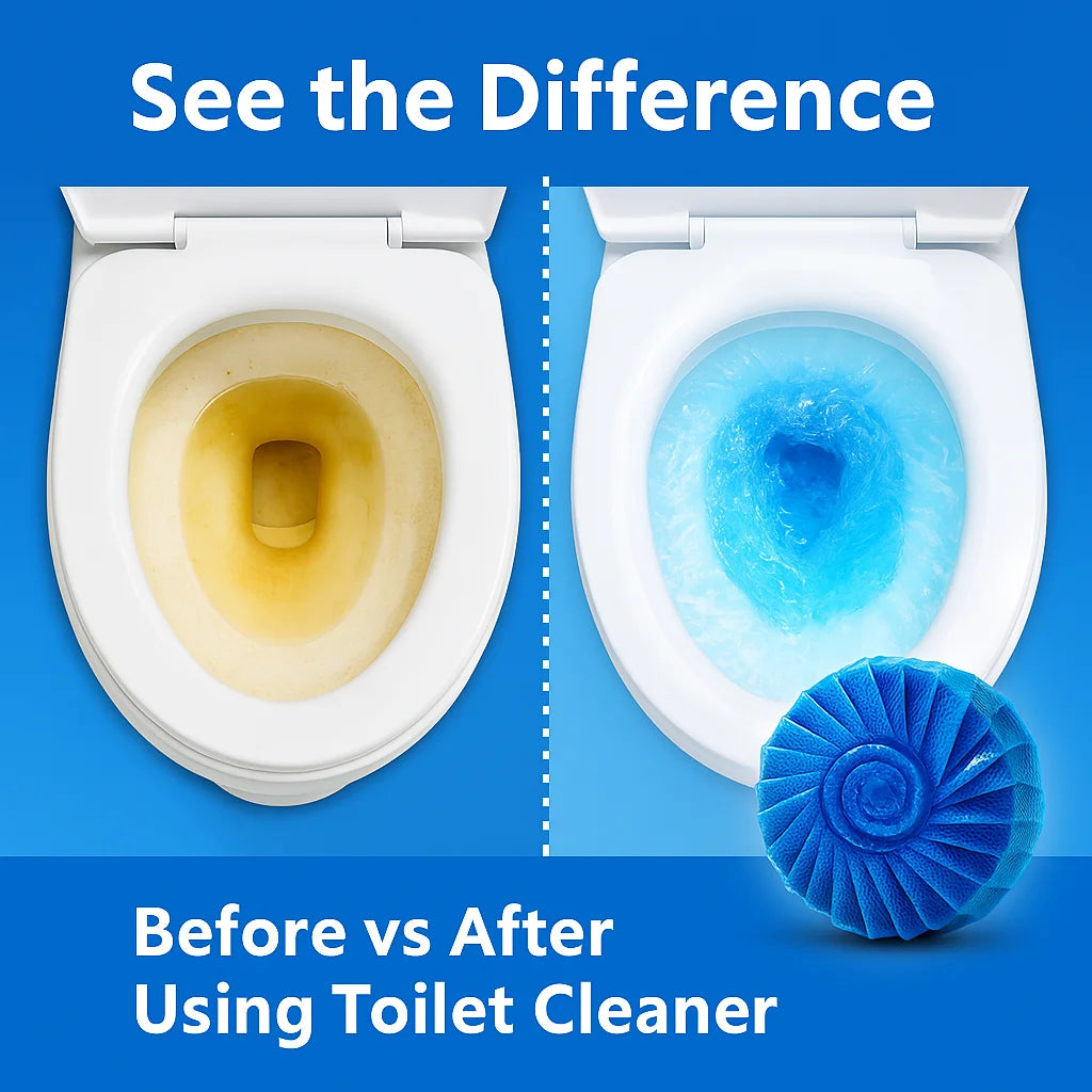 Automatic Toilet Bowl Cleaner Tablets - Long-Lasting Blue Bubble Deodorizer for Tank Freshness and Stain Removal