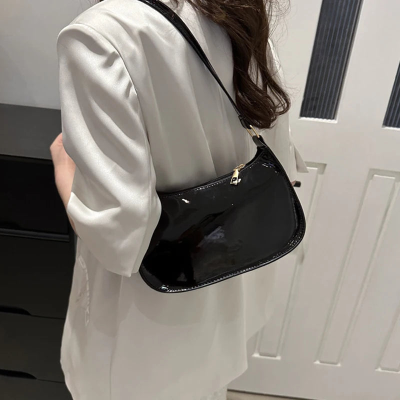 Retro Solid Color PU Leather Shoulder Bag – Fashion Women's Handbag, Casual Designer Hobo Underarm Bag