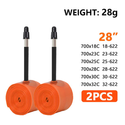 ThinkRider 28g Ultralight Bike Inner Tube — 700x18/25/28 TPU Road Bicycle Tire with 45/65/85mm French Valve