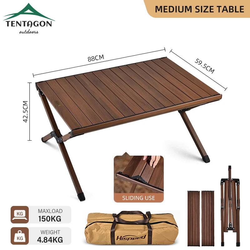 Hispeed Outdoor Camping Folding IGT Table – Multifunctional Wood Table with Gas Stove for BBQ, Picnic & Camp Grill
