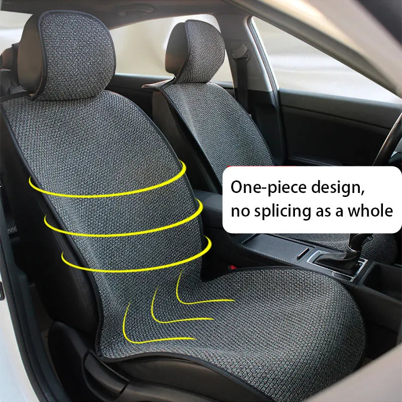 SEAMETAL Linen Car Seat Cover - Four-Season Breathable Anti-Slip Seat Protector