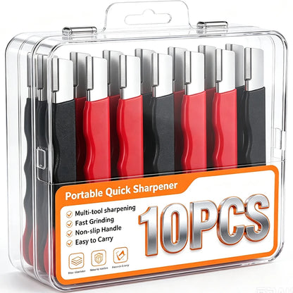 Portable Knife Sharpener - Alloy Steel Manual Knife & Scissor Sharpening Tool