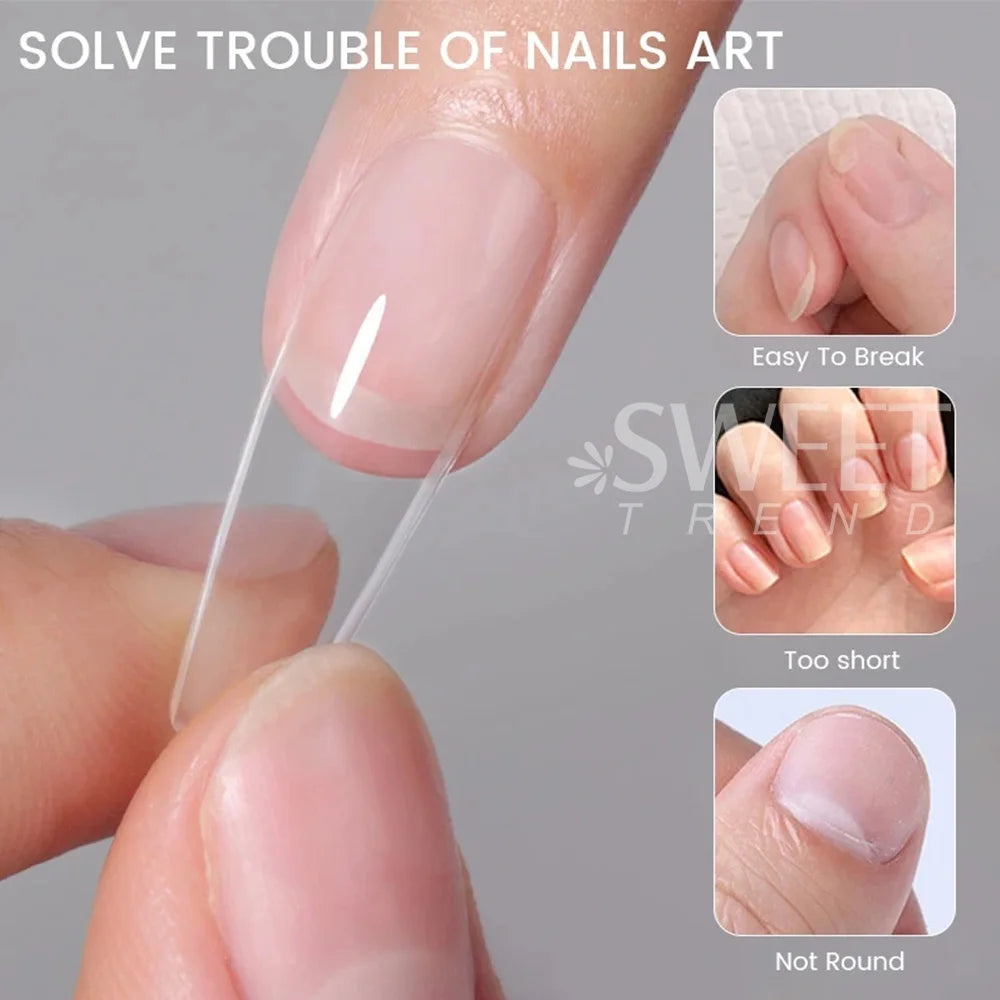 550pcs Soft Gel Nail Tips - Medium Short Almond Coffin Full Cover Acrylic Extensions for French Manicure & Nail Art