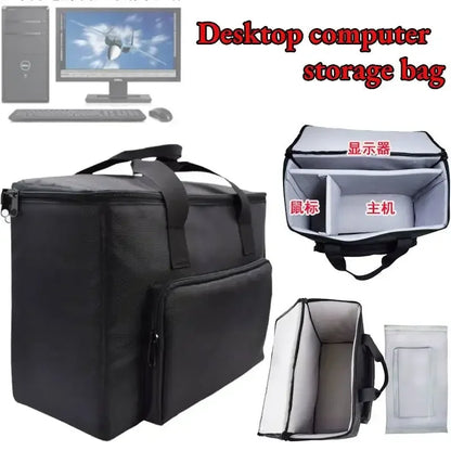 Desktop Computer Protective Bag – Thickened Waterproof Case for Monitor, Keyboard & Micro PC Storage