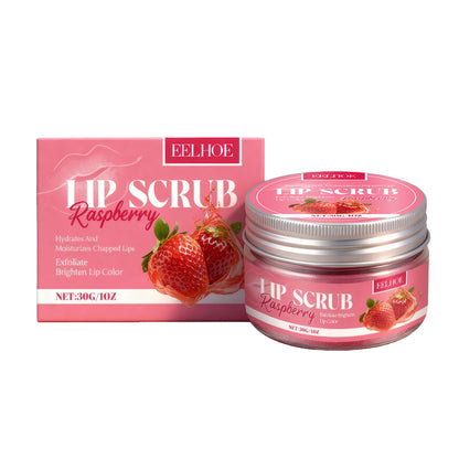 Strawberry Lip Scrub - Exfoliating Moisturizing Lip Care for Dry, Dull & Flaky Lips