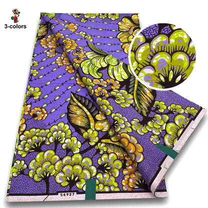 100% Cotton African Wax Print Fabric - Soft Golden Ankara Pagne for Nigerian Fashion & Traditional Wear