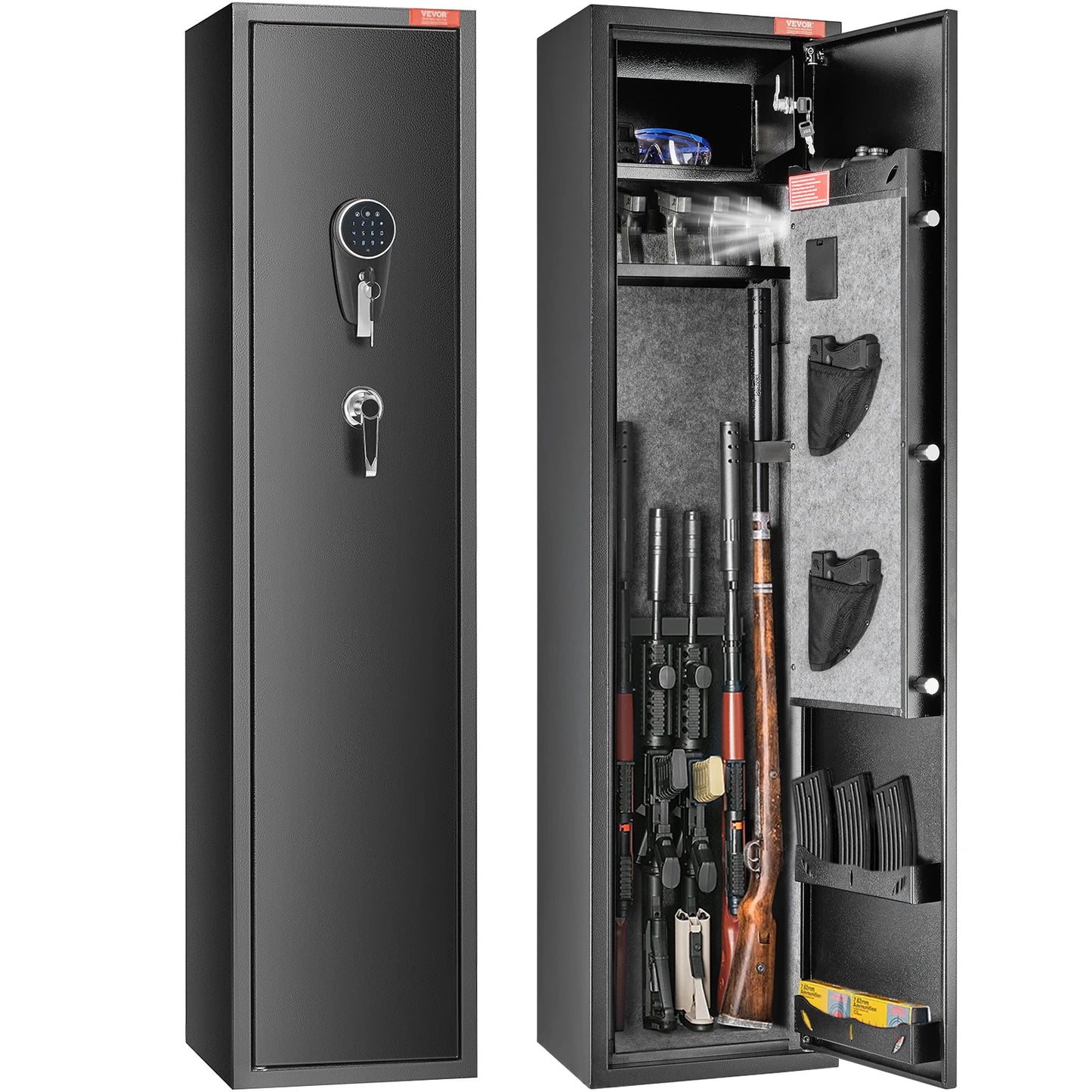 SucceBuy 3-8 Gun Safe – Digital Keypad Lock Cabinet with Removable Shelf for Rifles & Pistols