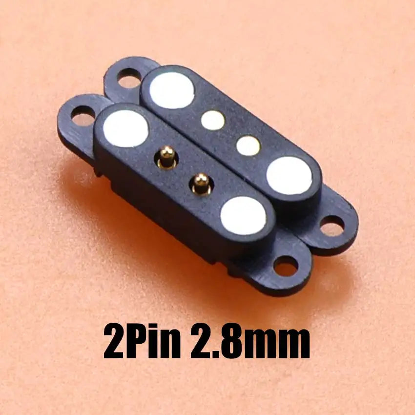 DC Magnetic Pogo Pin Connector - 2–8 Pin Spring-Loaded Male/Female Power Socket, 2.5/2.54/2.8mm Spacing