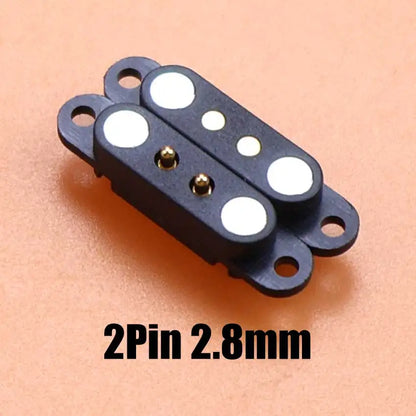 DC Magnetic Pogo Pin Connector - 2–8 Pin Spring-Loaded Male/Female Power Socket, 2.5/2.54/2.8mm Spacing
