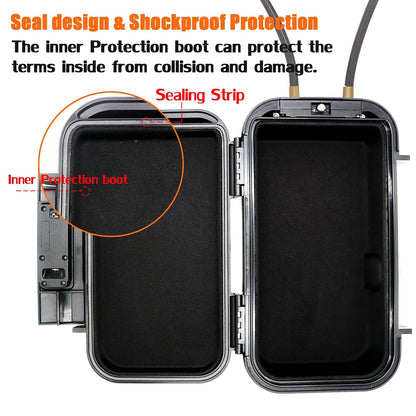Portable Travel Safe Box – Large Capacity Security Lockbox with Code & Key, Waterproof, Removable Cable Handle