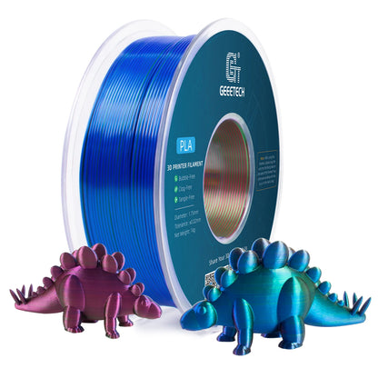 Geeetech Tri-Color Silk PLA 3D Printer Filament – 1.75mm, 1KG Spool, Vacuum Pack, Special Colors